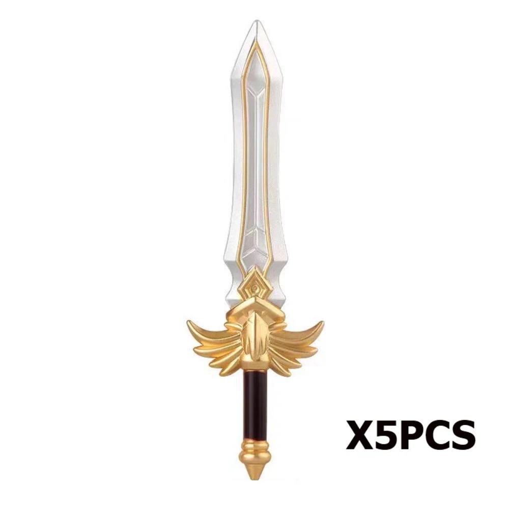 Military Medieval Building Blocks Soldier Warrior Waffen Accessories Sword Battle Axe Hero Villain Series Double-edged Sword Toy
