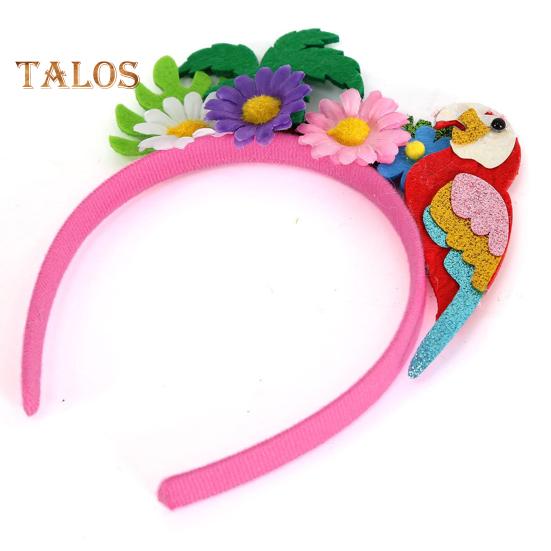 Summer Hawaiian Luau Headbands Palm Tree Flamingo Felt Beach Party Hair Accessory for Tropical Theme Party Supplies