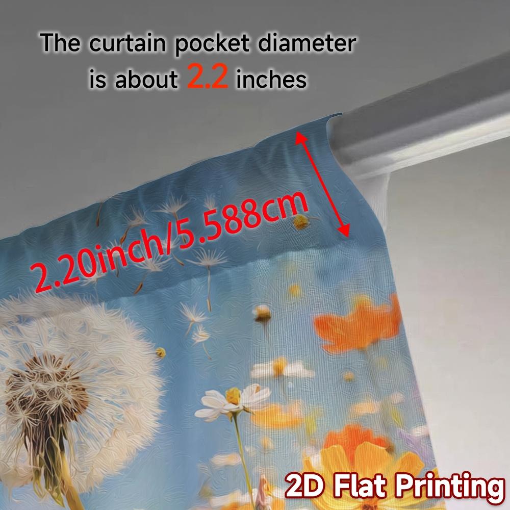 2pcs   2D FLAT PRINTING Curtains (Without Rod) Dandelion Dreams(1) Popular Contemporary Curtains Semi-Sheer Curtains Decorations