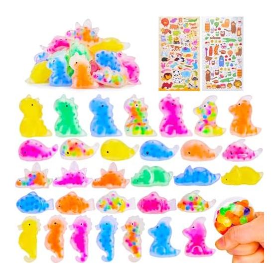 Squishy Animal Stress Relief Goods 48 Pieces Squishy Set Party Bag Filler Soothing Goods Children's Prizes Squeezable Toy Squishy Animals Cute Time