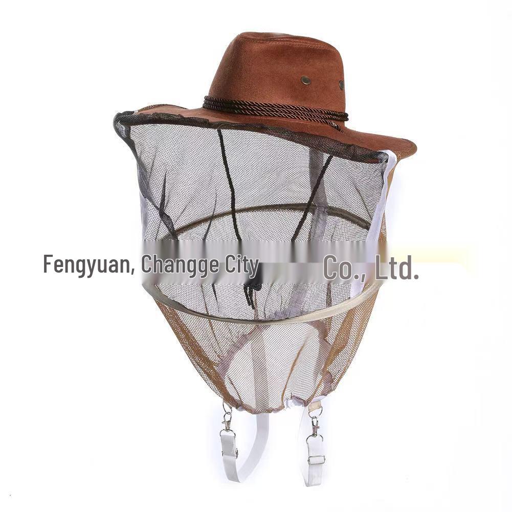 Breathable Beekeeping Cowboy Hat with Face Net and Sun Protection