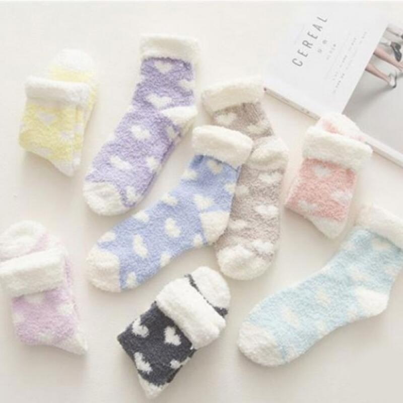 

Women s sleep socks, ultra-fine fiber socks, winter socks Posum Heart_Purple
