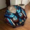 1 Stück Schmetterling Buntglas Modischer Automatisches Öffnen/Schließen Faltbarer Regenschirm mit 8 Eisenstäben, Kunststoffgriff yy251015097