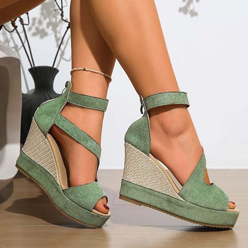 Dames Platform Trend Hak Sandalen Dames Retro Comfortabel Vismond Open Teen Sleehak Sandalen Zomer De 37 beige