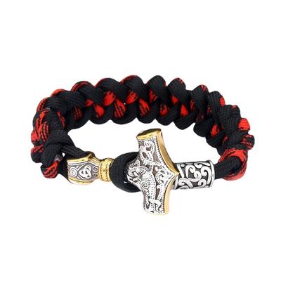 Men 'S Paracord Bracelet Viking Stainless Steel Thor 'S Hammer Bracelet Woven Bracelet Outdoor Survival Bracelet