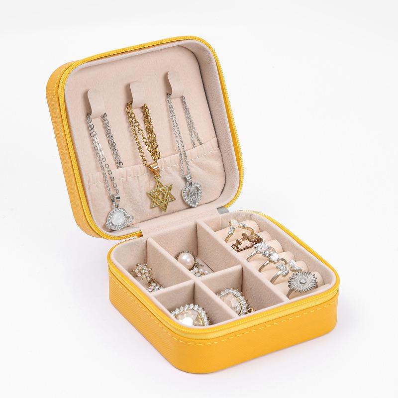 Jewelry storage box High-grade anti-oxidation stud earrings, necklace, jewelry ring grid desktop large-capacity display box