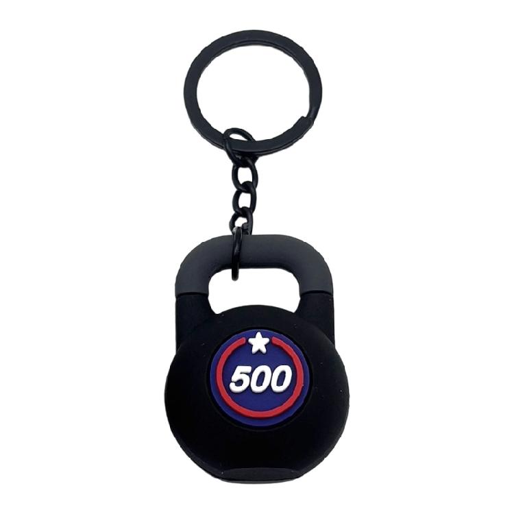 Fashionable Mini Kettlebell Keychain Sturdy Rubber Backpack Charm Lightweight Key Holder For Outdoor Use