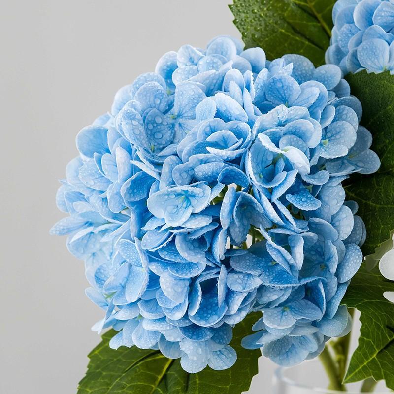 3D Latex  Artificial Hydrangea Branches Big Hydrangea Flower Real Touch Artificial Flowers Home Table Office Wedding Decoration