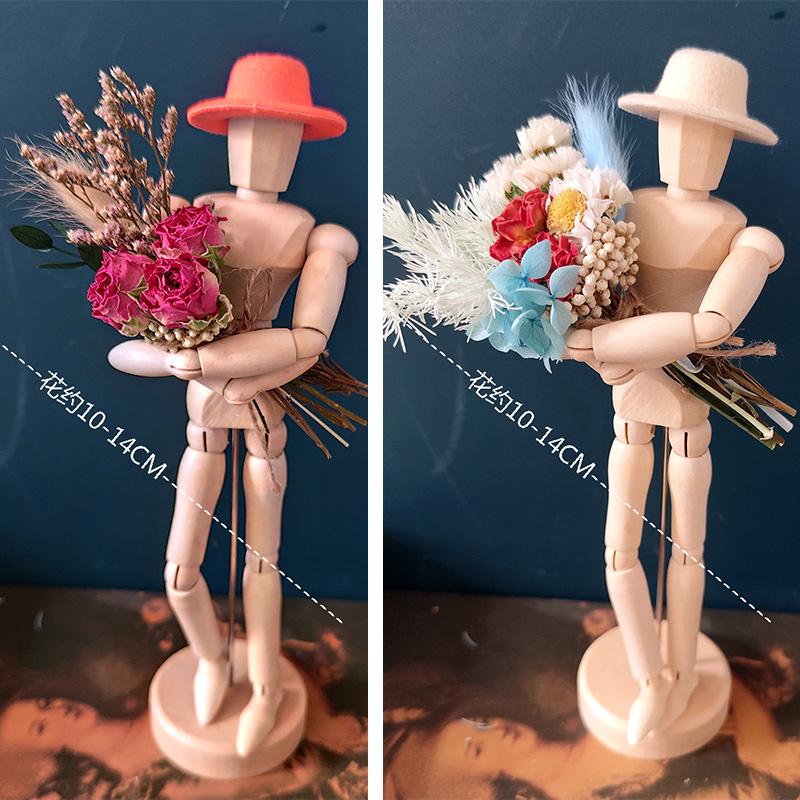 Jointed Wooden Puppet Doll: Handcrafted Human Body Ornament & Decompression Gadget.