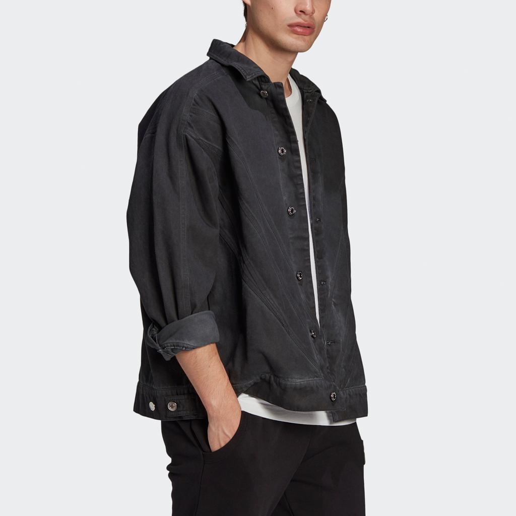 adidas Originals Fshn Denim Jkt Casual Sports Lapel Jacket Black Men's GN3292
