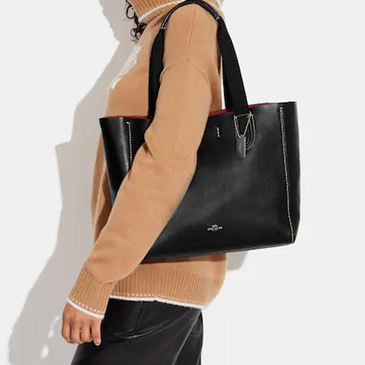 New COACH Derby Pebbled Leather Tote Bag Shopping Bag Shoulder Bag Handbag Large Size Women's Green 58660-IMQVC