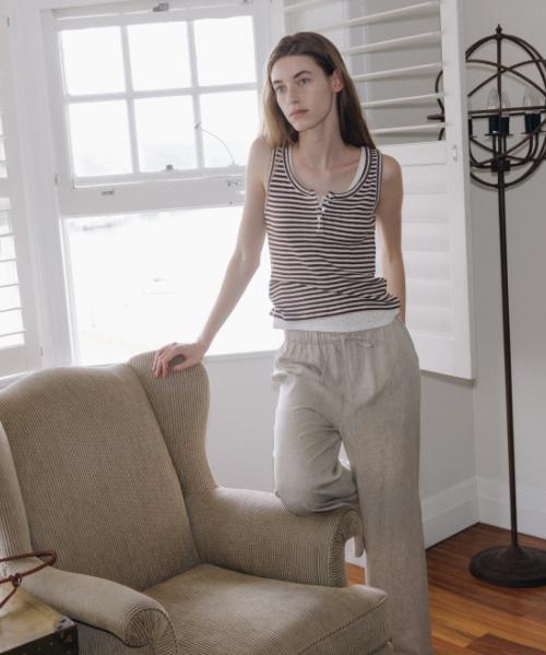 DEPOUND Linen Pocket Elastic Waist Pants [Natural]