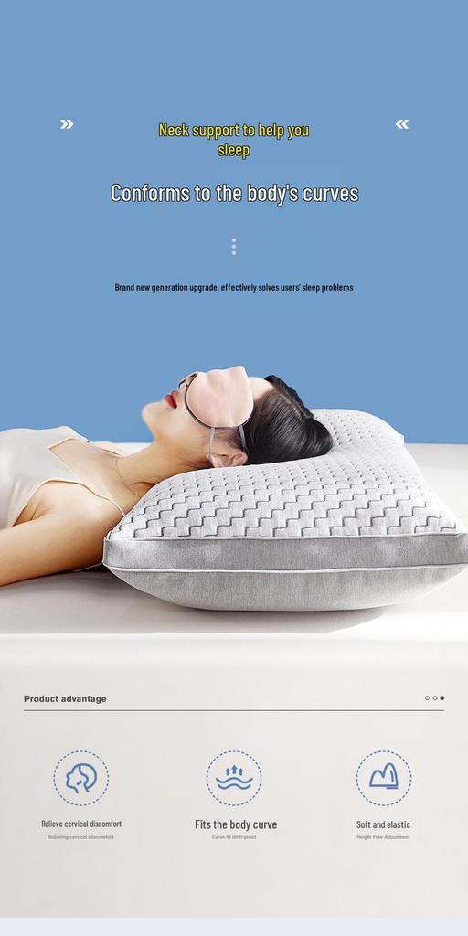 Orthopedic Pillow: Supports Cervical Spine, Perfect for Single Sleepers, Home Use, Bedside, Dorms - Firm, High Loft for Adults.