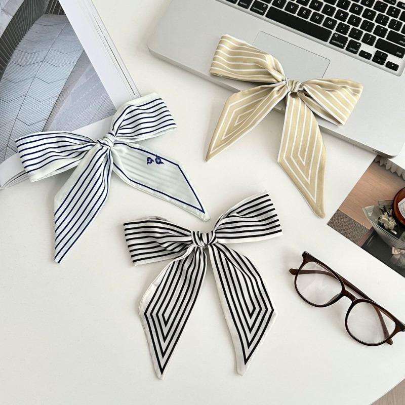 Striped Silk Scarf, Long Strip, New High-end Small Scarf, Neck Accessories, Tied Bag, Streamer Headscarf, Braided Hair Belt, Decorative Belt.