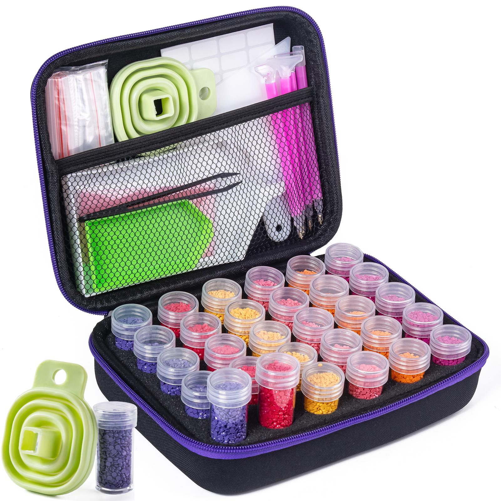 

240/30/60/120 Slots Diamond Art Storage Container with Accessories and Tools, Portable Bead Storage Boxes for Diamond Painting as Shown