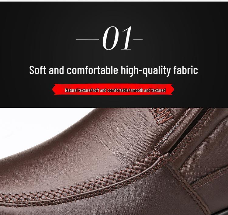 Men's Winter Non-Slip Waterproof Velvet-Lined Cotton Shoes - Warm, Thick, and Perfect for Middle-Aged and Elderly Dads.