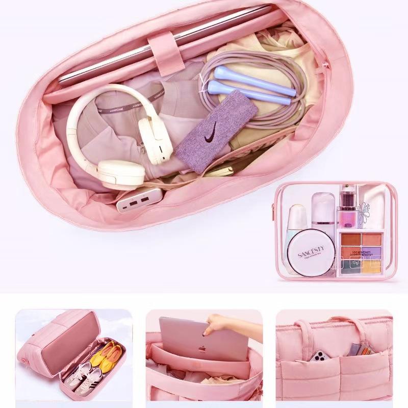 Double Travel Luggage Bag Ladies Fitness Bag Women's Handbag Lightweight Fluffy Handbag