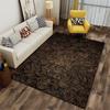 Brown Carpet with Swirling Gold Pattern, Modern Living Room Decorative Rug Suitable for Use As an Anti-slip for Living Room Bedroom Sofas
