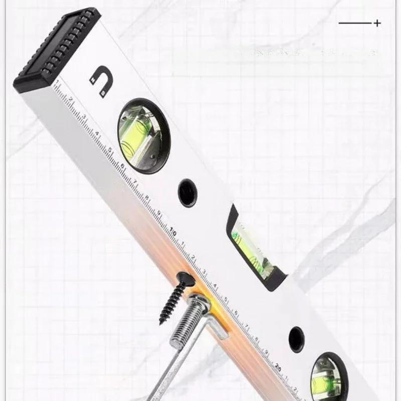 Magnetic Torpedo Level Tool 3 Vial Spirit Level Aluminum Shockproof High Visibility Bubble Leveler Durable Measuring Tool