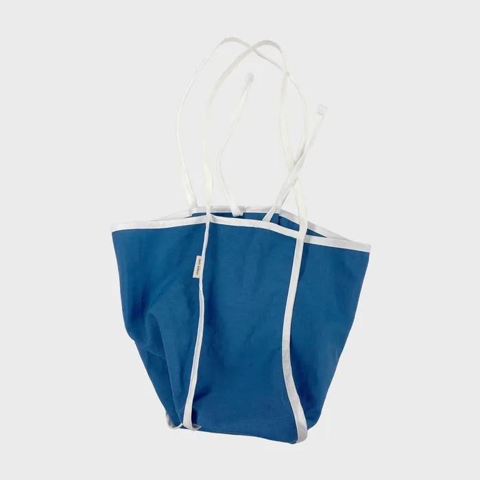 Summer Linen Strap Shoulder Bag S (Cobalt Blue/White)