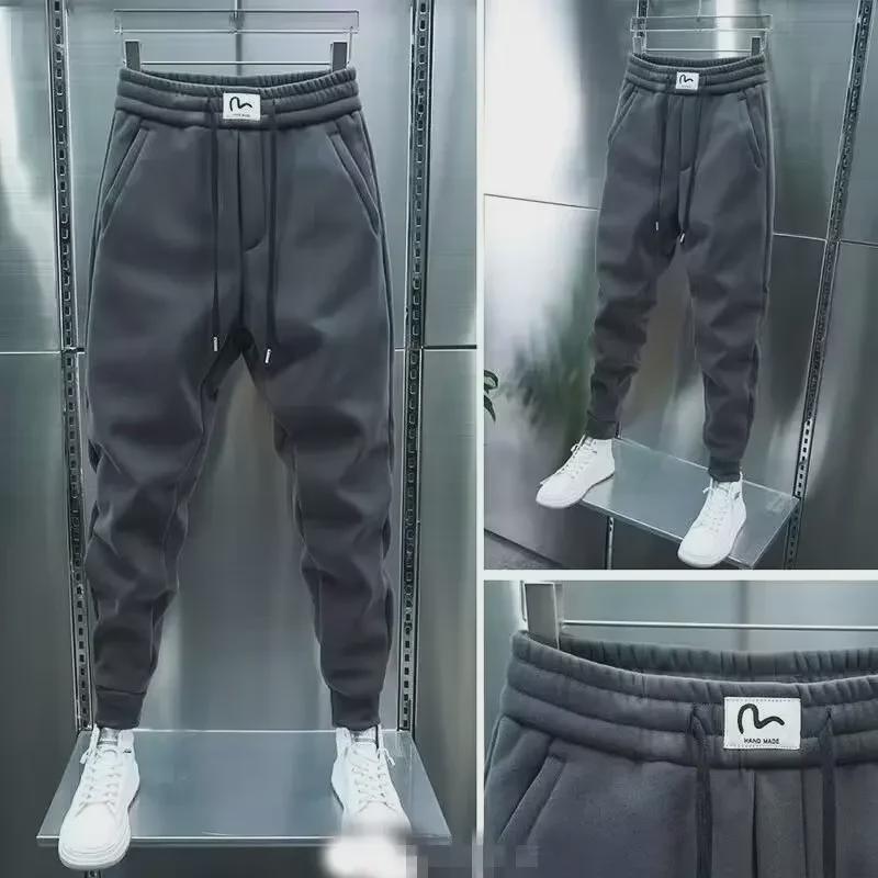 Men's Casual Cuffed Sweatpants - Solid Color, Wear-Resistant, Versatile for Autumn and Winter
