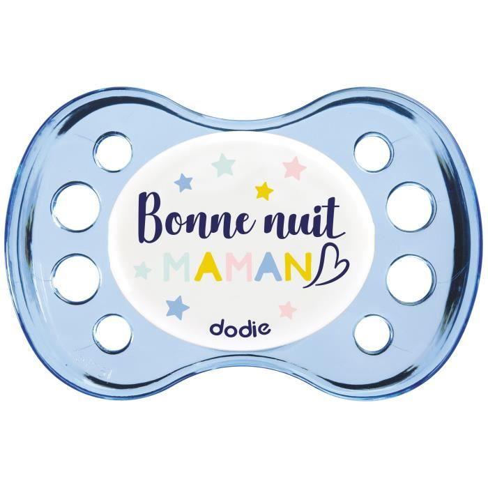 Sucette Anatomique Nuit +6m DODIE - Lot de 2 - Silicone - Bleu - Je rêve