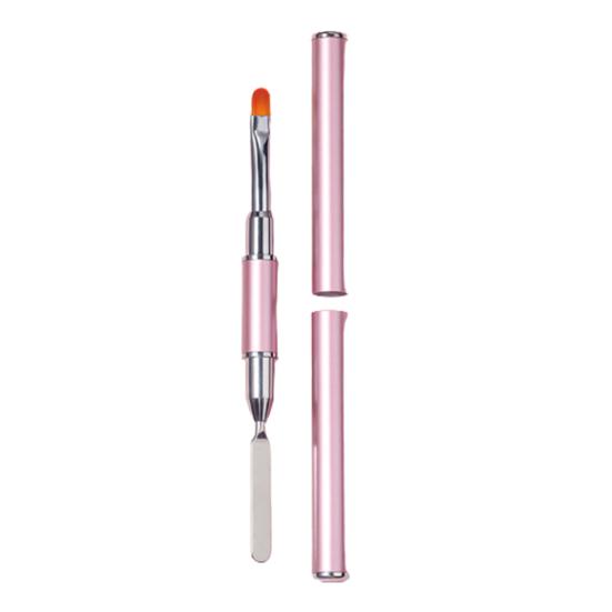 Yousheng Universal Nail Art Pen Easy Use Stainless Steel Dual Ended 2 in 1 Gel Nail Brush for Home