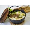Ikenaga Iron Works Irori Nabe (Irori Pot) Iron Pot, 16cm, with Wooden Lid, for 1 Person, Small