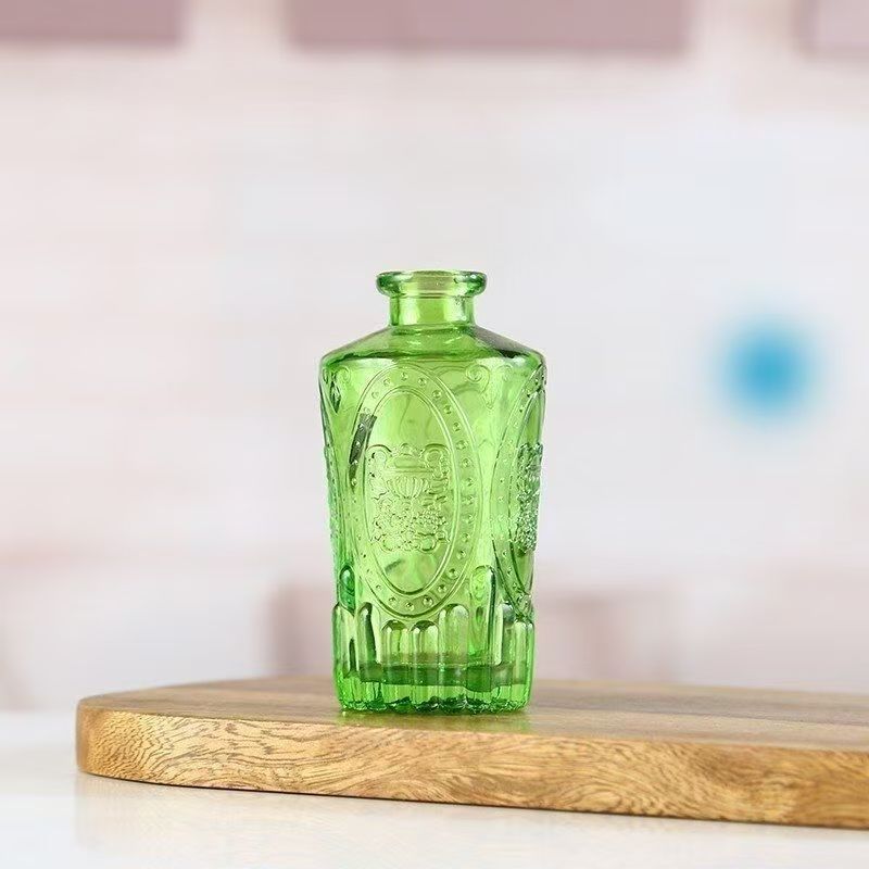European Multicolor Vase Glass Flower Pot Basket Bottle Decoration Home Nordic Dry Transparent Hydroponic Small Bottle Gift