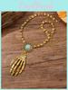Gothic Skull Hand Pendant Necklace With Geometric Zinc Alloy Chains For Men And Women Halloween Accessory