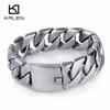 20MM Heavy Chunky Cuban Link Chain Bracelet Jewelry High Quality Stainless Steel Brushed Matte Bracelet Men Accessories 2020