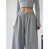 Y2K Harajuku Wide Leg Sweatpants Women Streetwear Baggy Oversize Gray Sports Pants High Waist Drawstring Casual Joggers Trousers