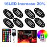 8PCS Underbody RGB LED Neon Light Atmosphere Bluetooth App Dual Remote Control