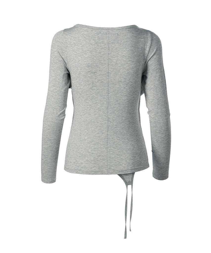 THEVINYLHOUSE Draped Layered Ls Tee(W) Gray