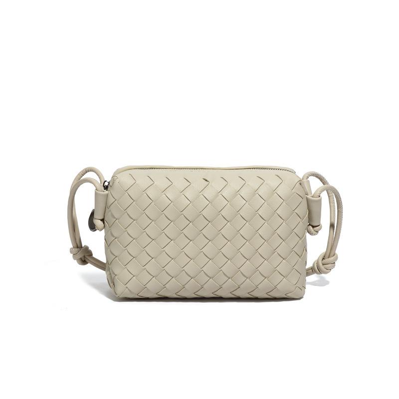 Solid Color Woven Shoulder Bag Fashion Trend Small Square Bag Small Large Capacity Oblique Span Women'S Bag