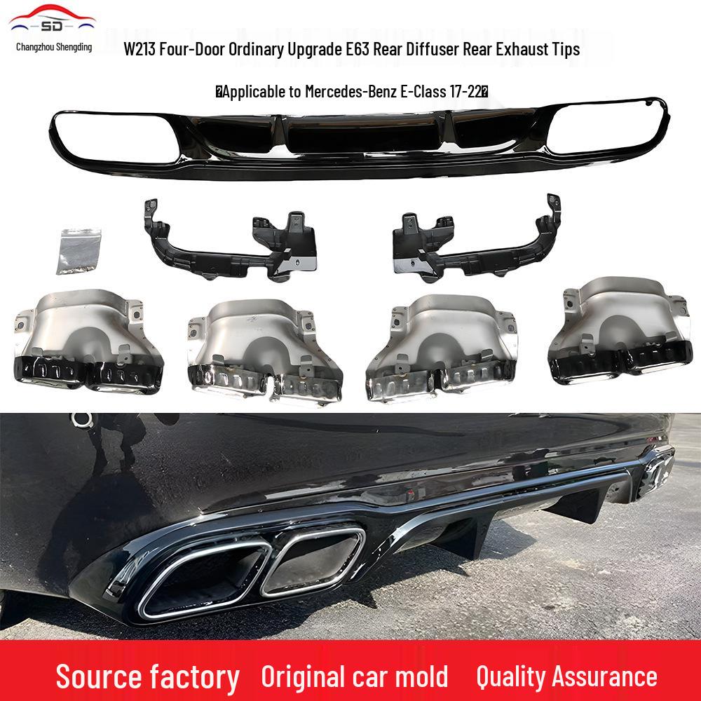 Compatible Rear Diffuser Tailpipes for Mercedes-Benz (2017-2022) E-Class W213 E63 Sedan Upgrade