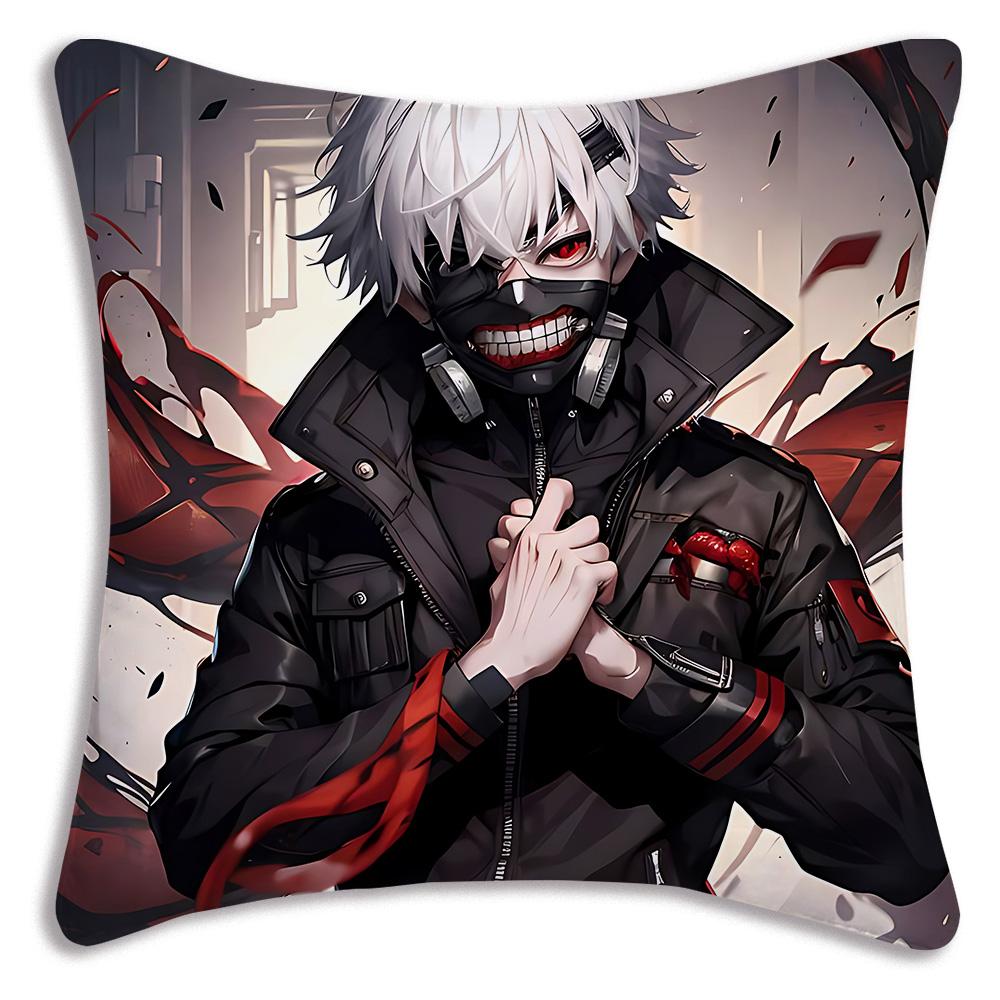 Anime For Tokyos Ghouls-Pillow Covers Cartoon Sofa Decorative Home Double-sided Printing Short Plush Cute Cushion Cover