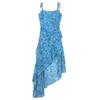 Irregular Floral Print Camisole Dress - Waist-Cinching Mid-Length, Summer 2026 Hot Girl Style