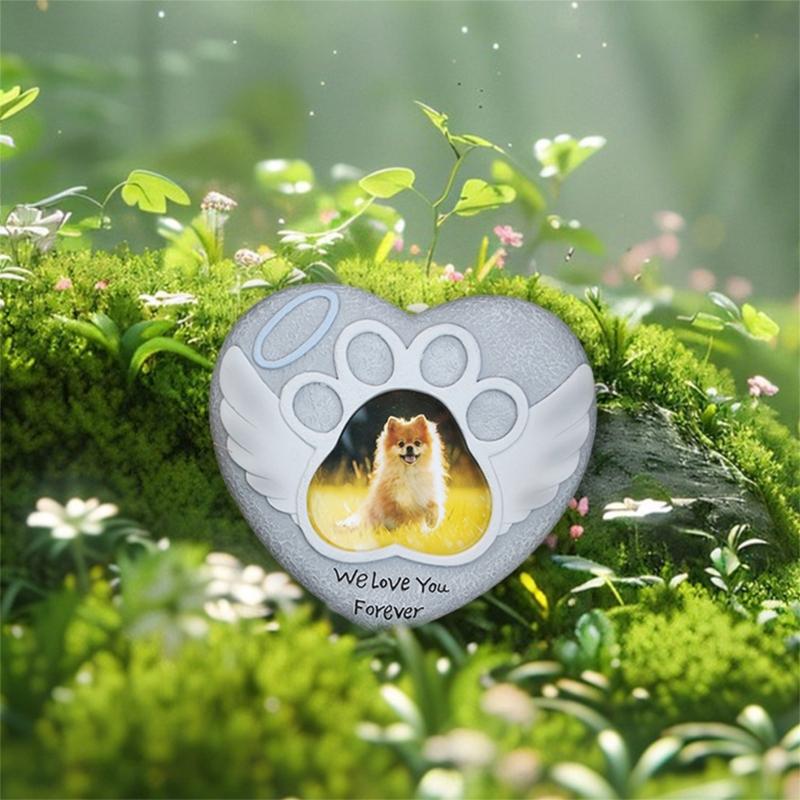 Heart Shape Memorials Pet Tombstones Weatherproofed Pet Remembrances Tombstones for Dog Cats Sympathy Gift