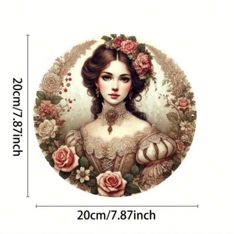 Metal Tin Sign Floral Pattern Wall Art Home Decor 20x20cm