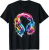 Headphones Music DJ Colourful Music Headphones Music Lover T-Shirt
