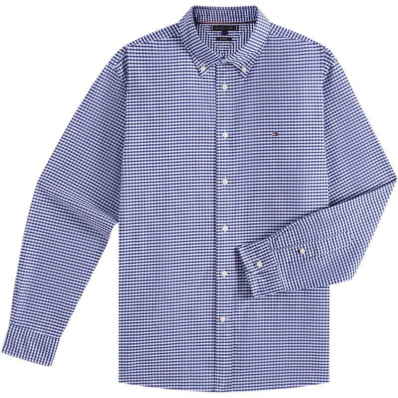

Tommy Hilfiger Men s Embroidered Plaid Cotton Long-Sleeve Shirt S
