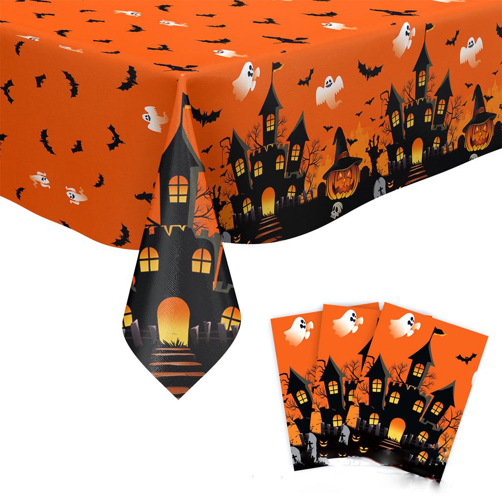 2PCS 2025 Halloween Tablecloth Decoration Horror Atmosphere Arrangement Photo Props Party Supplies One Disposable Tablecloth