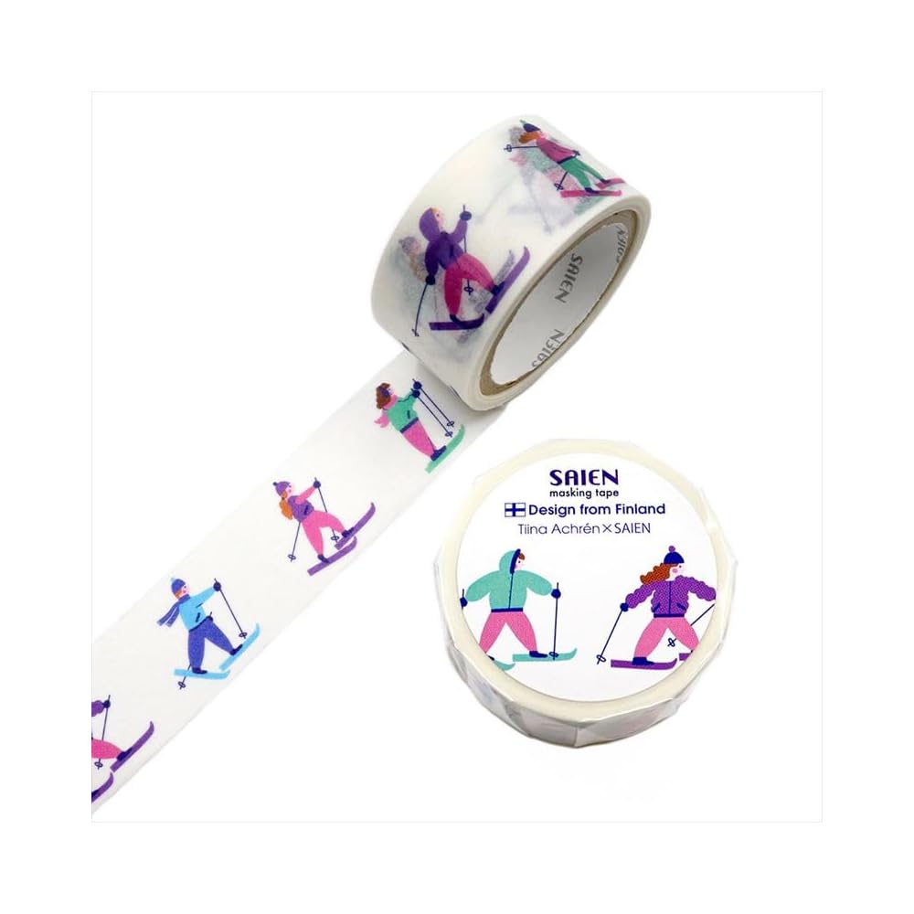 SAIEN Masking Tape Skiing 20mm x 5m Roll Crafting Supplies