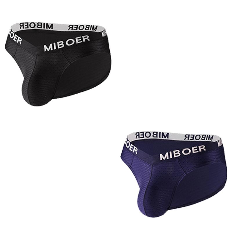 2Pcs/Lot Men's Sexy Low Rise Briefs Solid Color Breathable Big V Waist Briefs U-Pouch Slim Fit Briefs