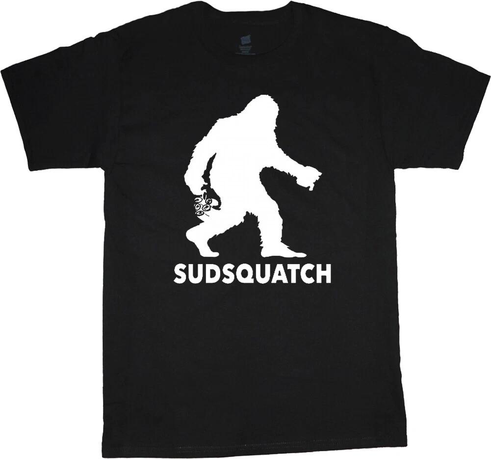 Mens Graphic Tees Funny Sasquatch Bigfoot Yeti Beer T-shirt Clothing Apparel XS