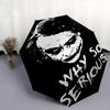 1pc Joker Why So Serious? Automatic Open Close Umbrella with 8-Rib Windproof Canopy Compact Portable Travel Umbrella10282
