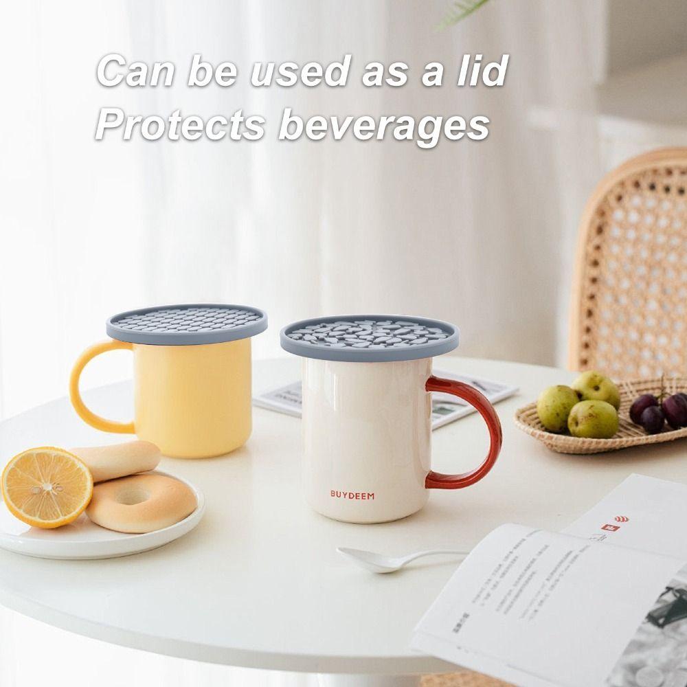6pcs/Set Round Cup Pad Silicone Tea Mat Thick Silicone Drink Coaster Set Coffee Mug Glass