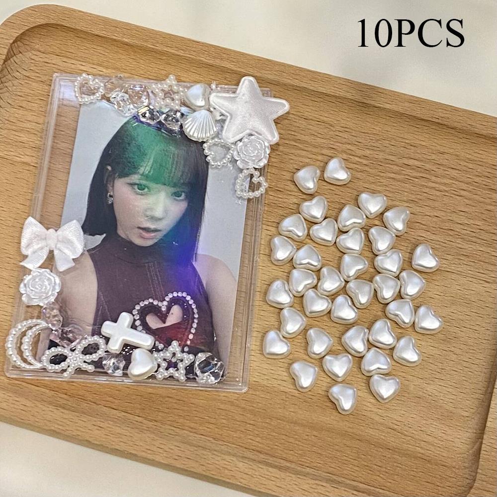 Pearl Chain Pearl Stickers Decoration Materials 3D Pearl Heart Rose Card Handmade DIY Guka Ornament Card Cover Decor Accessories