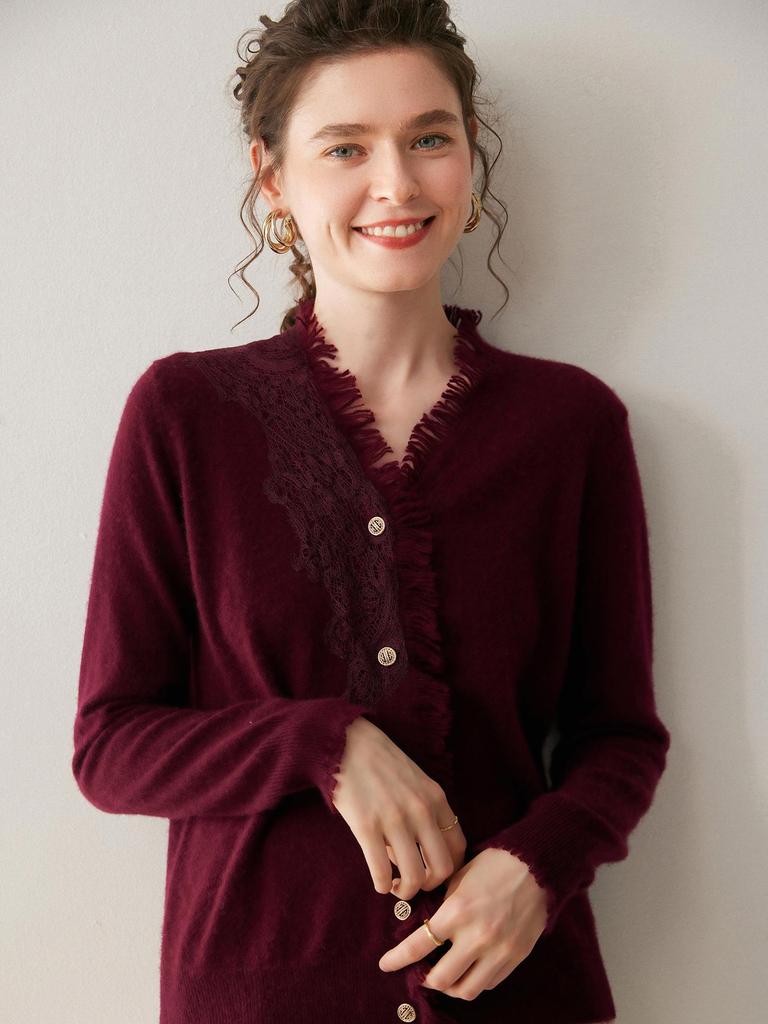 European & American Fashion Cashmere Women's Solid Color Knit Cardigan with Tassels - Loose & Slimming Single-Breasted Design